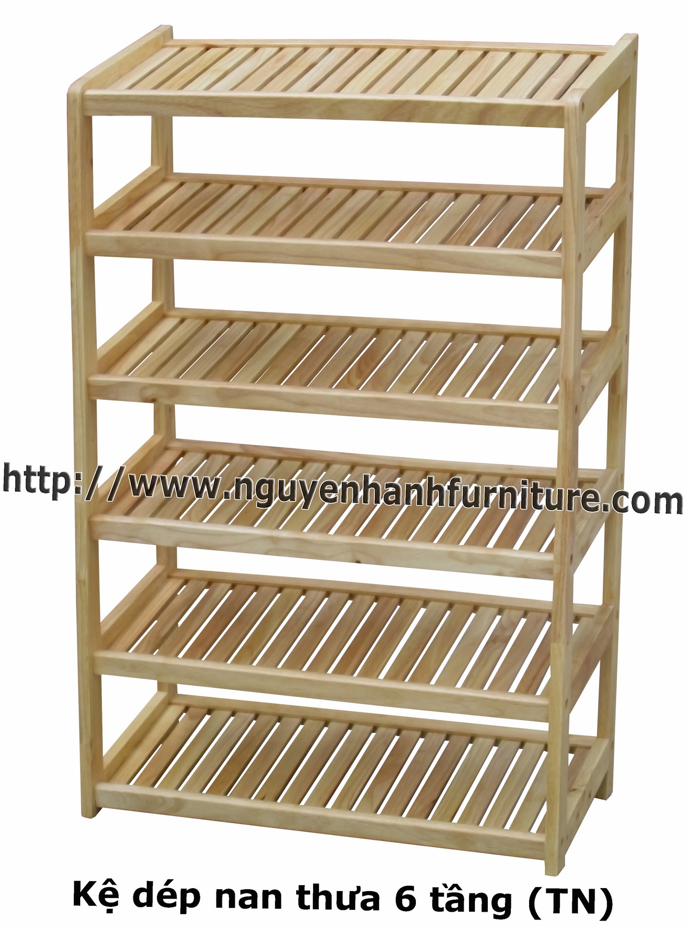 Name product: Shoeshelf 6 Floors with sparse blades (Natural) - Dimensions: 62 x 30 x 98 (H) - Description: Wood natural rubber